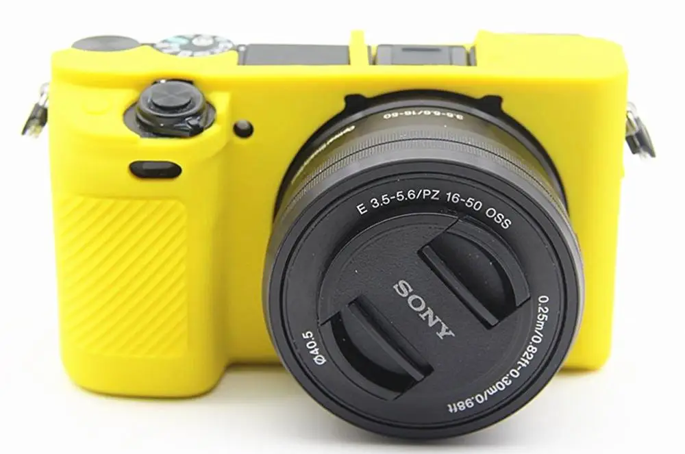 A6300 Yellow Силиконовая кожа брони чехол корпус протектор для sony A5000 A5100 A6000 A6300 корпус камеры только - Цвет: A6300 Yellow