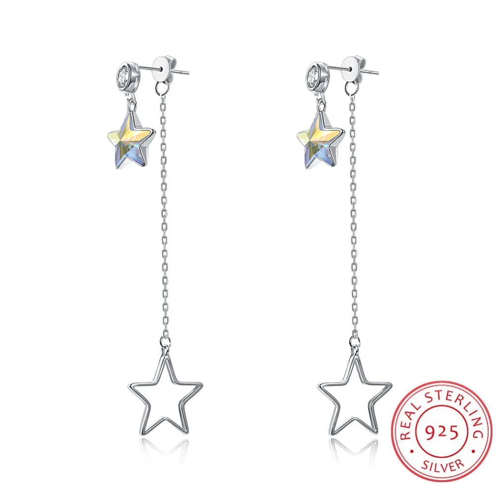 New Arrival LEKANI Crystals from Swarovski Element 925 Sterling Silver Sparkling Star Drop Earrings Bijoux Explosion | Украшения и