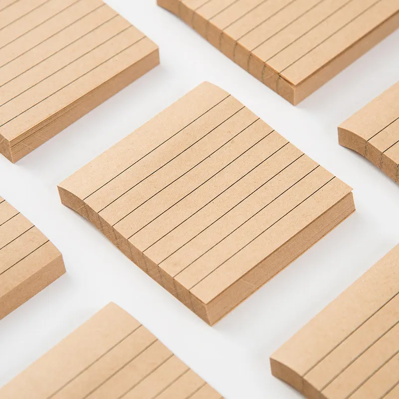 DELVTCH Kraft paper Self Adhesive Memo Pad Sticky Notes DIY Sticker Paper Marker Planners Convenient paste Notepad Office school |