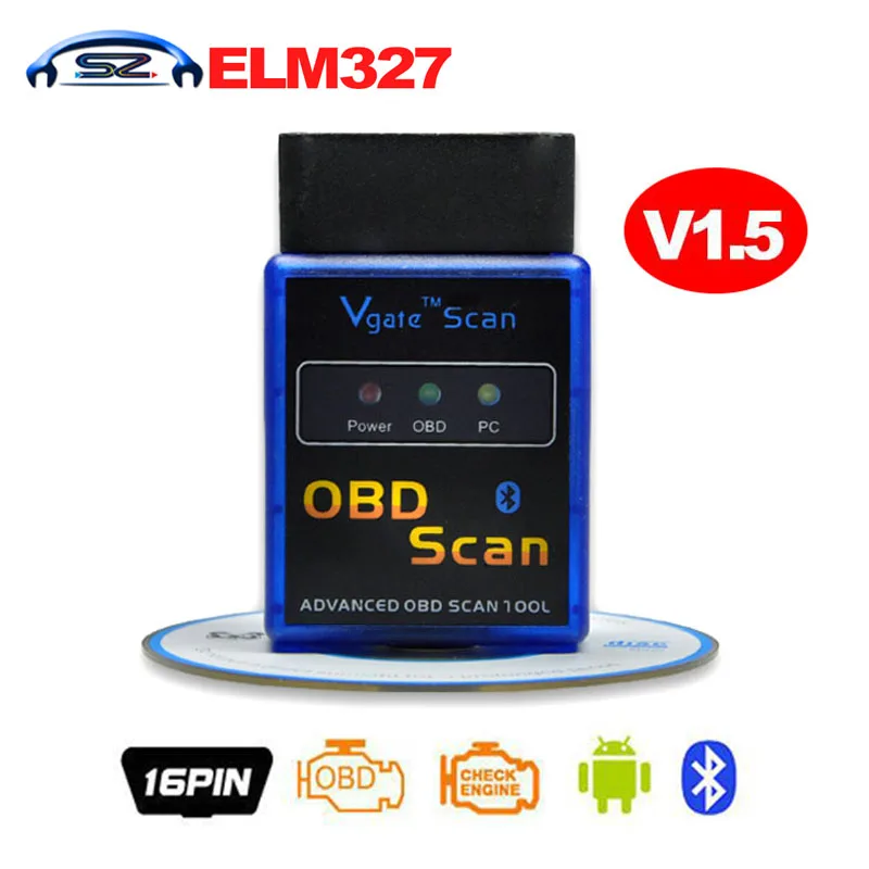 2017 высокое качество 25k80 чип elm327 obd2 bluetooth сканер OBD2/OBDII vgate elm 327 v1.5 Поддержка J1850 кода|