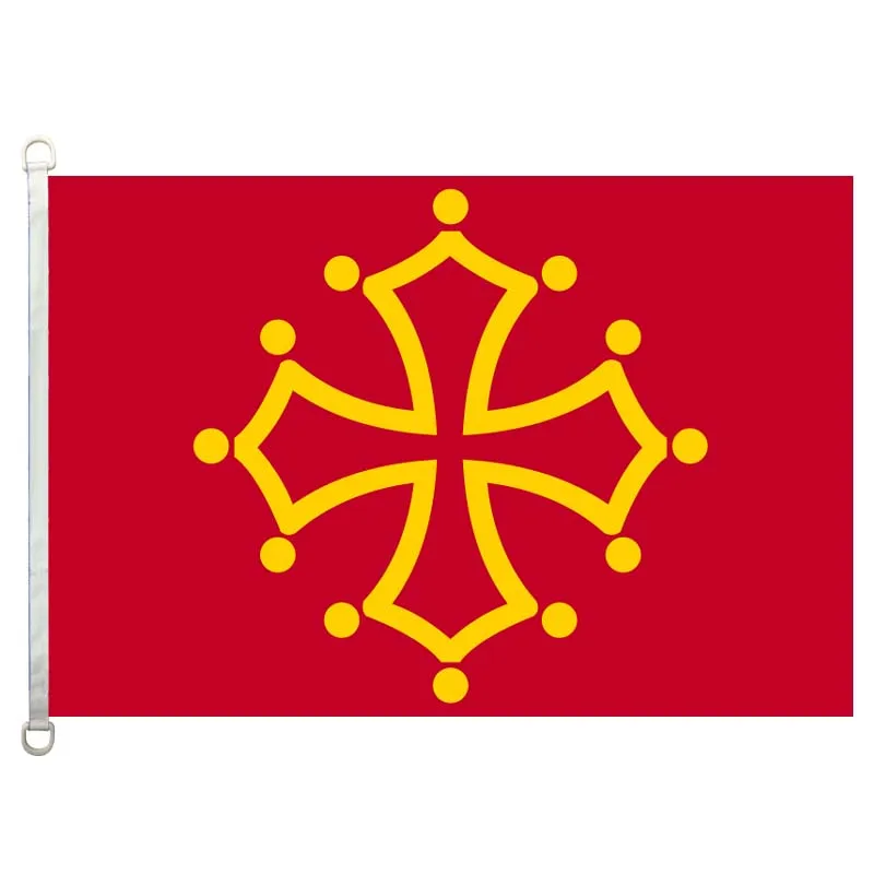 

Midi Pyrenees national flag,90*150CM size, 120g/m2 knitted polyester fabric,with two D ring