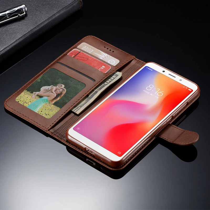 Чехол для Xiaomi Redmi 6A, кожаный чехол-кошелек, Роскошный чехол для Xiaomi Redmi 6A, чехол-книжка для Xiaomi Redmi 6A, чехол