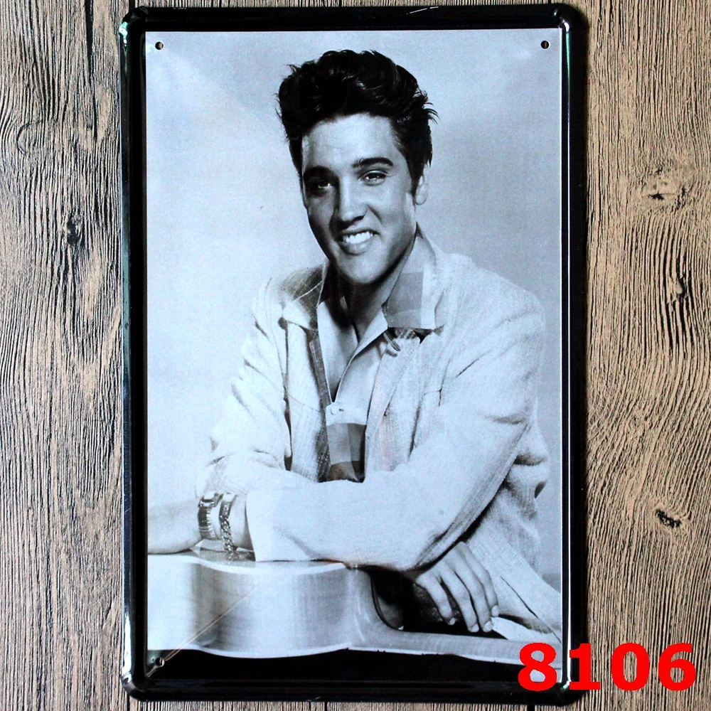 Elvis Presley Sign Logo Plaque Vintage Metal Painting Wall Sticker Iron Board Decorative Plates Poster Wholesale 20X30 CM | Дом и сад