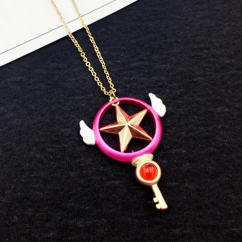 Ожерелье с кулоном SAKURA Card Captor милый розовый брелок для косплея аксессуары женщин