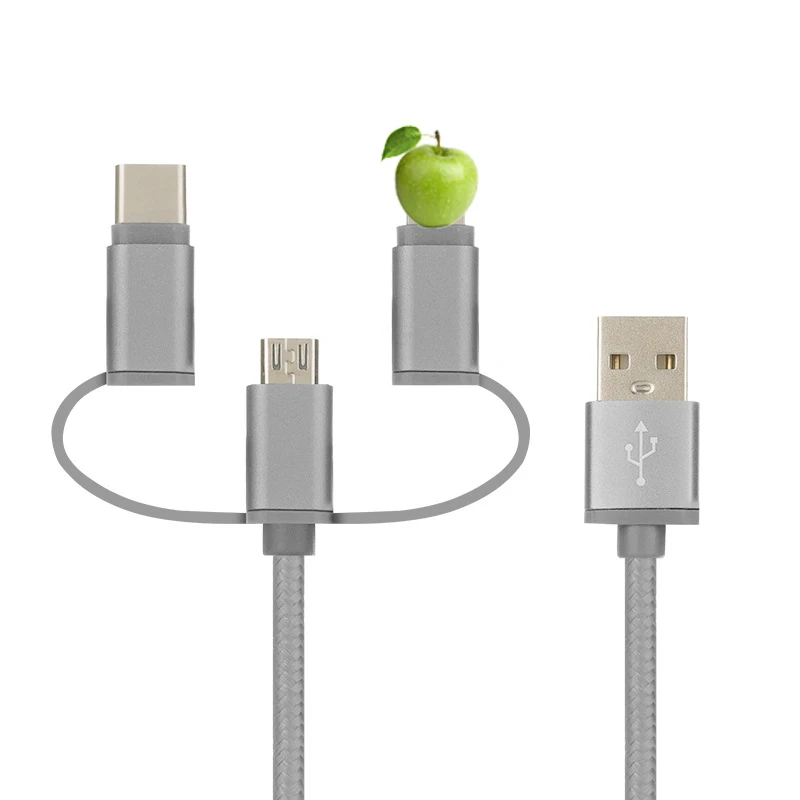 2.4A конвертер 3 в 1 USB кабель для быстрой зарядки передачи данных xiaomi huawei iPhone