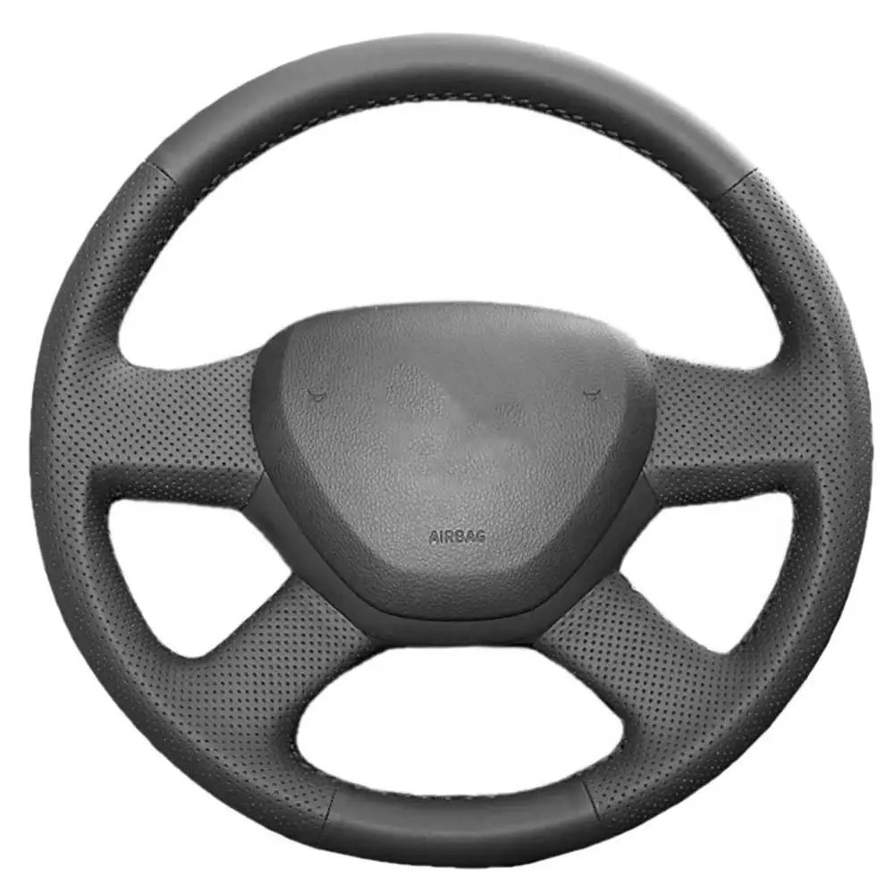 Wheel Cover Black PONSNY автомобильные рулевые/зубчатые/ручные тормоза чехлы из натуральной кожи чехол для Skoda Octavia авто ручной работы крышка - Название цвета: Wheel Cover Black