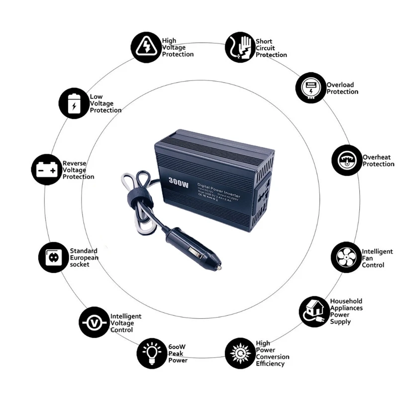 Новинка 300 Вт автомобильный инвертор Стайлинг чистая синусоида Ac Dc