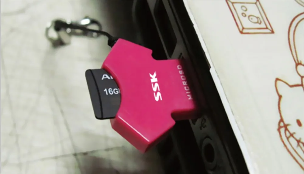 SSK SCRM052 горячей продажи красочные USB2.0 считыватель карт памяти Micro SD/T-Flash карта с одним гнездом Смарт устройство чтения карт памяти адаптер