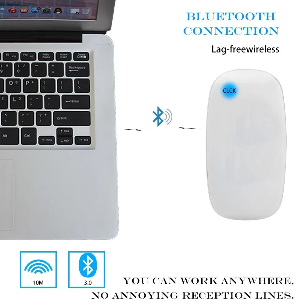 Ультратонкая Bluetooth-Мышь Arc Magic Touch Беспроводная игровая мышь 1600DPI эргономичная