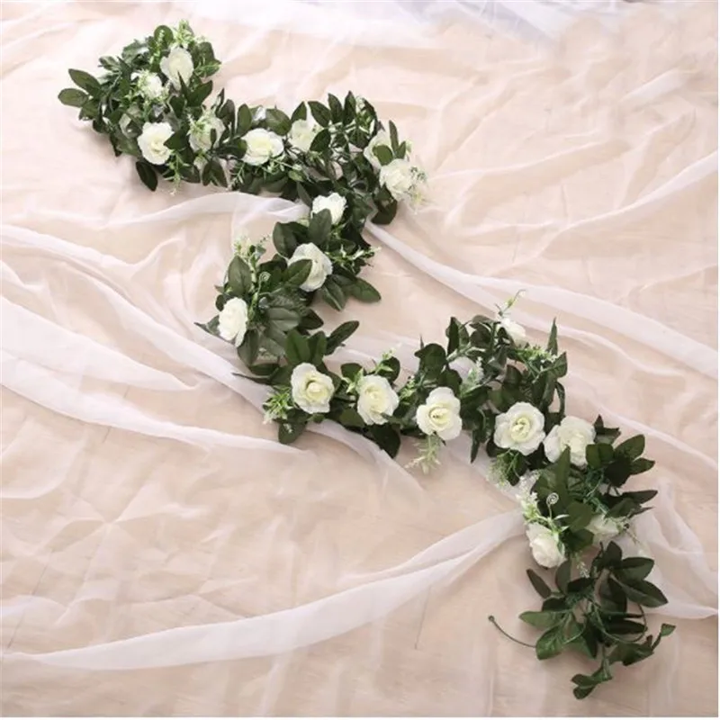 

9 Heads/11 Heads Artificial Rose Flower Fake Hanging Fake Rose Vine Plants Leaves Artificials Garland Flowers Wedding Decoration