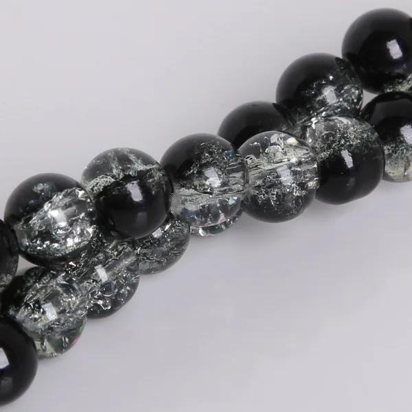 Black Круглые стеклянные хрустальные бусины 8 мм,, 50 шт., 1 нить, подходит для браслета ручной работы, ожерелья, рукоделие, хорошее ювелирное изделие, подарки - Цвет: Black