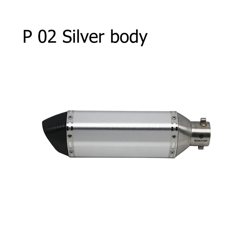 P 02 Silver body ZSDTRP 51 мм мотоцикл Akrapovic выхлопная труба красочные изменить глушитель мото велосипедный горшок Escape для Yamaha Honda KTM Kawasaki Ducati - Цвет: P 02 Silver body