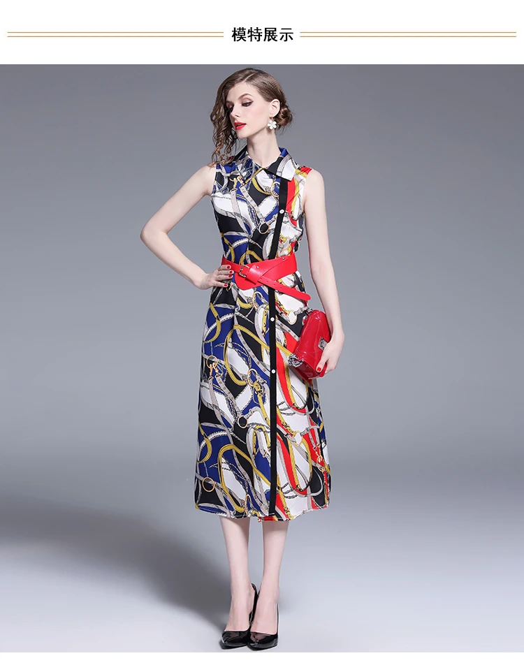 Женское платье-рубашка без рукавов модельное облегающее платье с винтажным