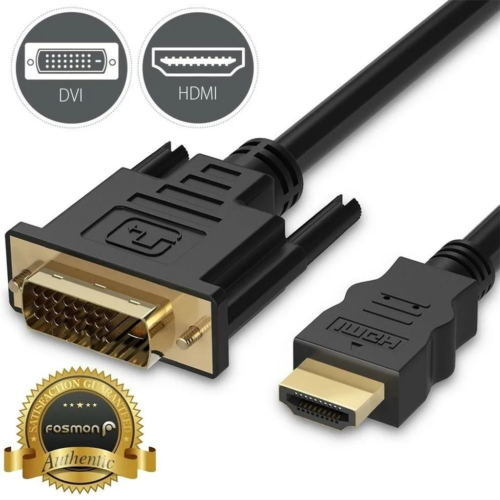 6 футов HDMI совместимый с DVI D 24 + 1 штекер золотого адаптера кабель светодиодный TV LED