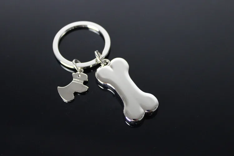 Бесплатная доставка DHL 100 шт./лот металлические брелки в форме собаки кости из
