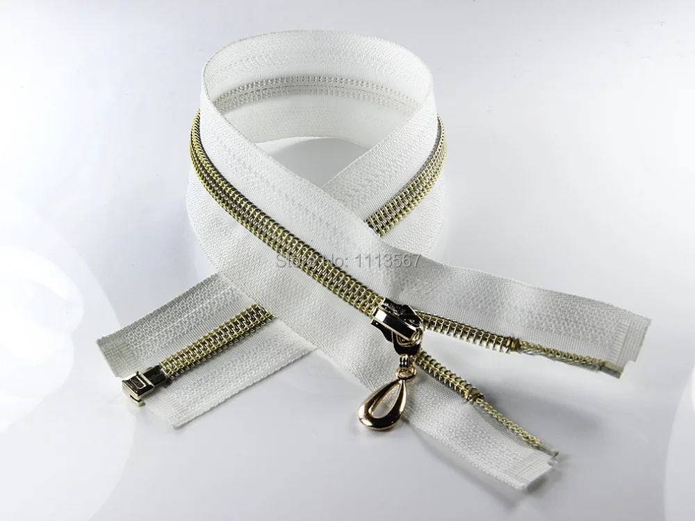 50 шт. оптовая продажа нейлоновые открытые металлические молнии золотые застежки