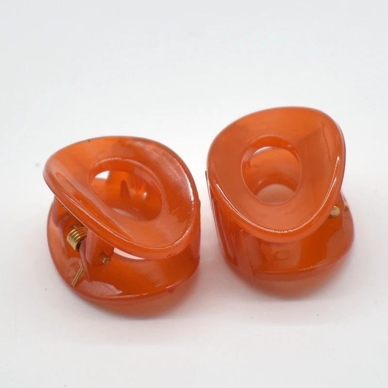 Винтажная заколка для волос 3 см 4 шт. Геометрическая с камнями черные коричневые