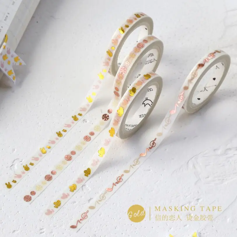 5 мм x м цветная фольга Золотая тонкая васи лента Сделай Сам Украшение скрапбукинг