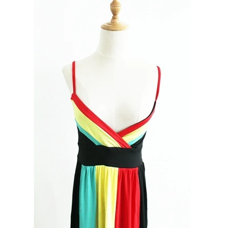 Женские модные летние пикантные v-образным вырезом спинки в полоску без рукавов