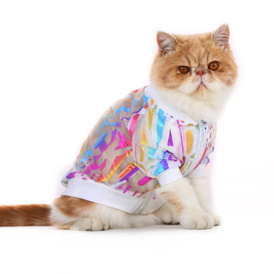 Cat Clothes Summer Sunscreen Shirt Colorful Cloth Pet Jacket Lindo Abrigo Gato Funny Kitten Roupa Shop 90L0085 |