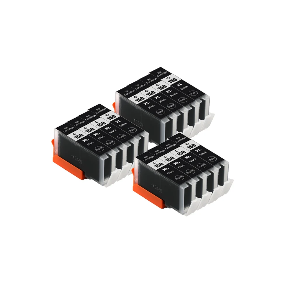 12 x BLACK Совместимый PGI 150 BK Черный чернильный картридж для принтера CANON принтерам PIXMA MG7110 MG7510 IP7210 iP8710 MX721 Ix6810 принтеры - Цвет: 12 x BLACK