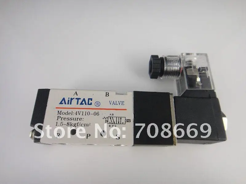 4V110-06 5Ports2Position одинарный соленоид Пневматический воздушный клапан 1/8 BSPT DC24V |