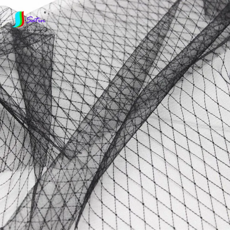 Черный белый цвет Ясновидящий Diamond сетки полые кружево вуаль джемпер ткань S0131L |