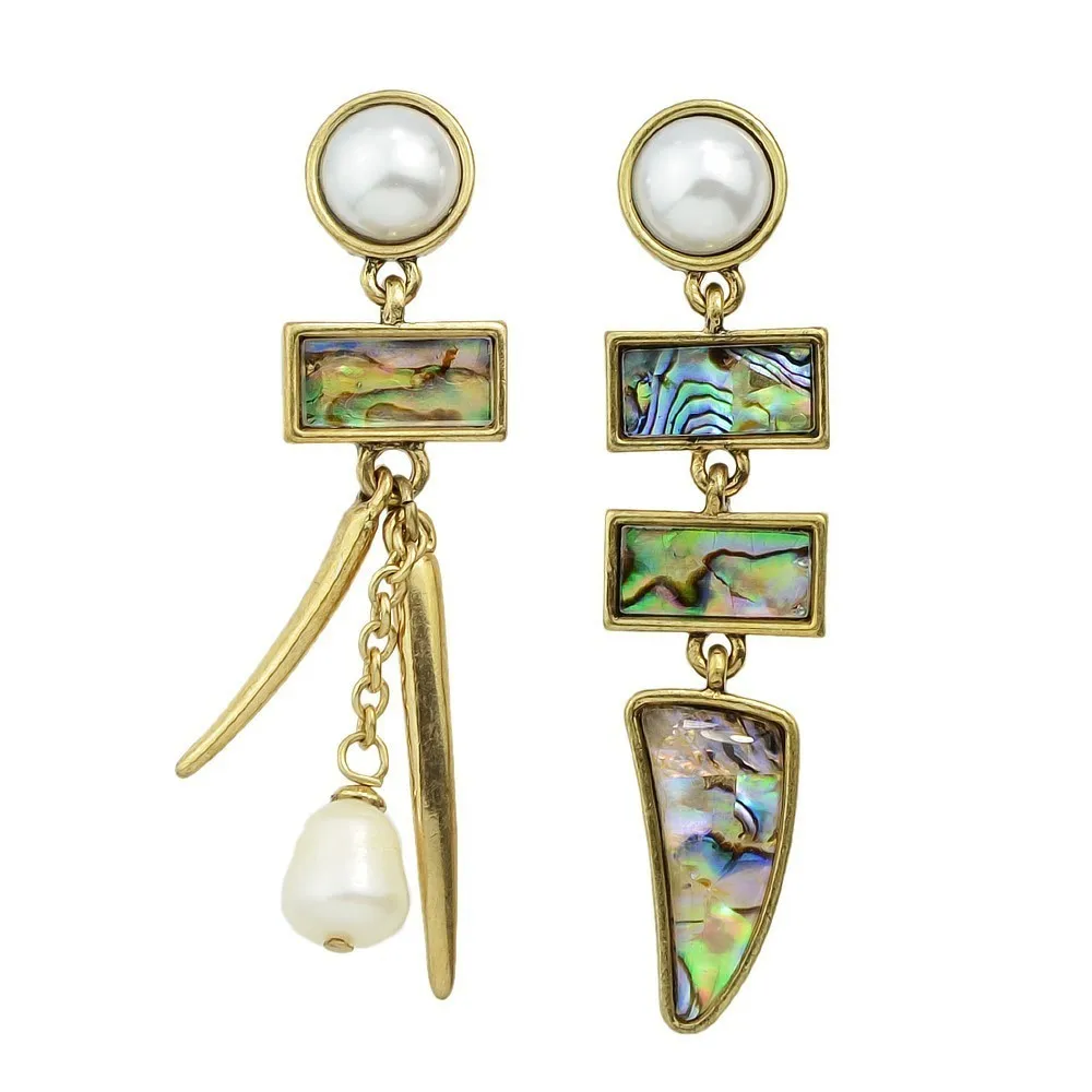 Boho Серьги ювелирные изделия Античное золото Цвет цепи асимметрия с ful акриловые