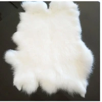 100 genuine rabbit fur rug in white 4024cm natural shaped real rabbit fur mat for furniture diy rabbit fur material sales