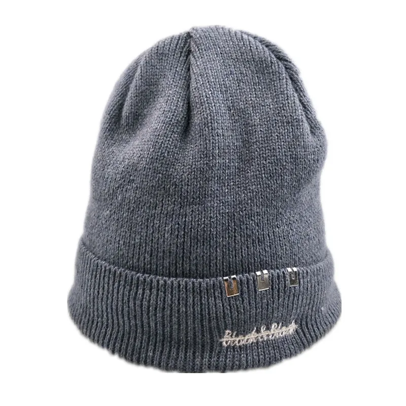 Шерстяные шапки вязаные мужские зимние Skullies Bonnet Зимние головные уборы для мужчин