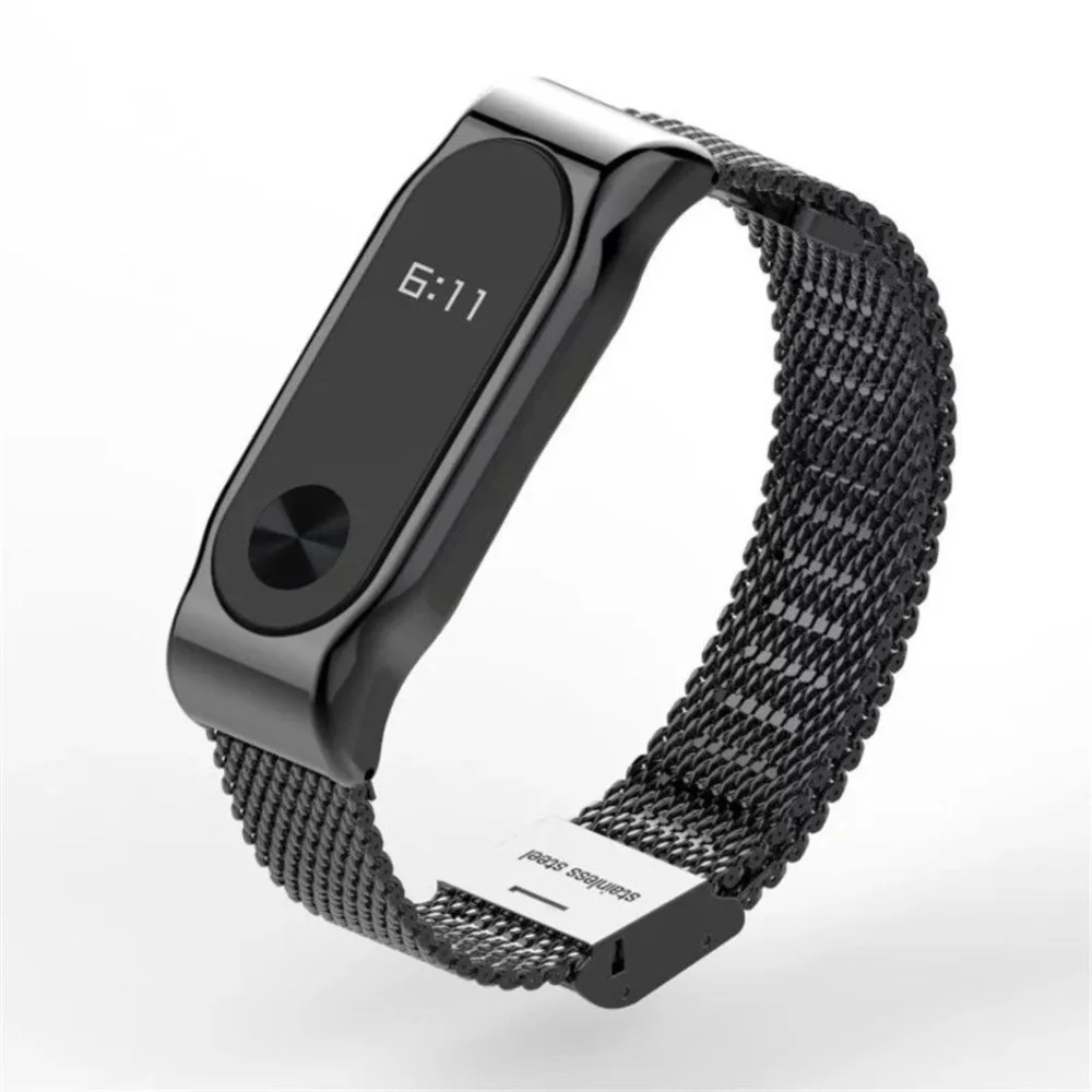 Mi Band 2 ремешок mi lan из нержавеющей стали для Xiao band часов сетчатый металлический