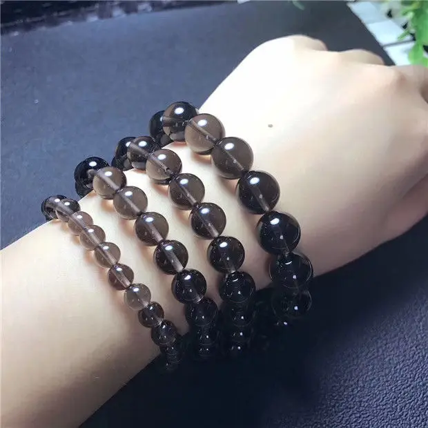 Бесплатная доставка браслет из натурального коричневого кварца с круглыми