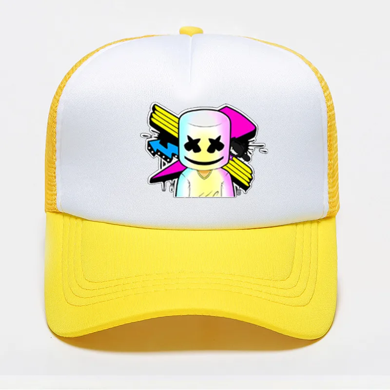 Color 9 Мода Красочные Marshmello бейсбольная кепка с принтом Для женщин Для мужчин панк Кепка в стиле хип-хоп летние дышащие Регулируемый ошейник для собак Кепки дропшиппинг - Цвет: Color 9