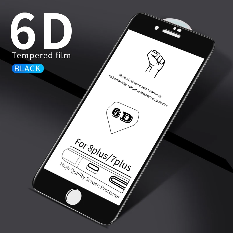 CJY 6D пленка из закаленного стекла для экрана на всю поверхность iPhone 7X8 6 6s полное
