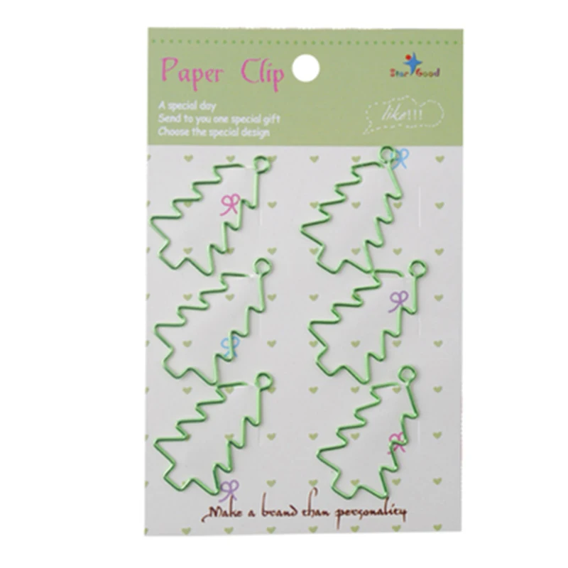 

Офисные аксессуары, светильник, зеленая металлическая Рождественская елка, разноцветные зажимы, бумажный зажим, Закладка, книга, знак, милы...