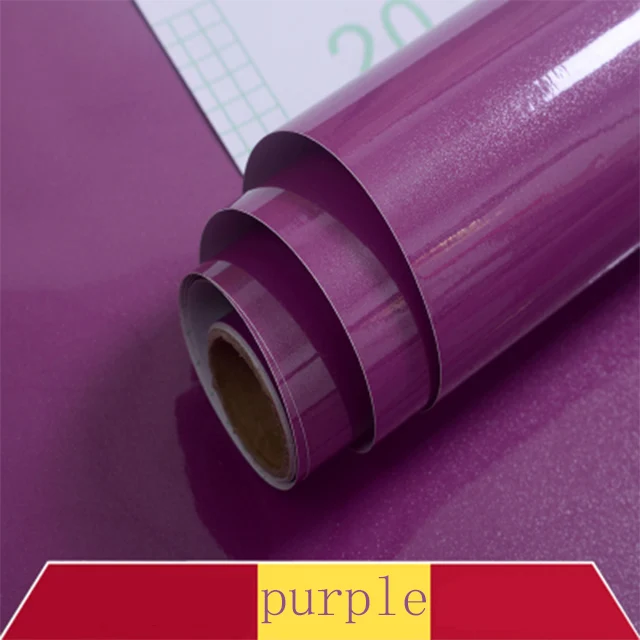 Shiny Purple 1 метр водонепроницаемые наклейки на стену виниловые мраморные/деревянные/однотонные обои для гардероба шкафа книжного шкафа Наклейки для декора комнаты пленка - Цвет: Shiny Purple