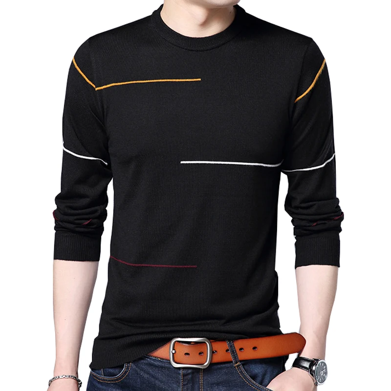 Новинка 2018 мужской кашемировый свитер осенний Повседневный полосатый вязаный