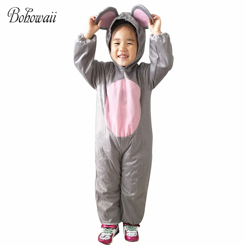 BOHOWAII 3 до 8 лет дети мультфильм Мышь фланель Толстовка комбинезон пижамы костюм