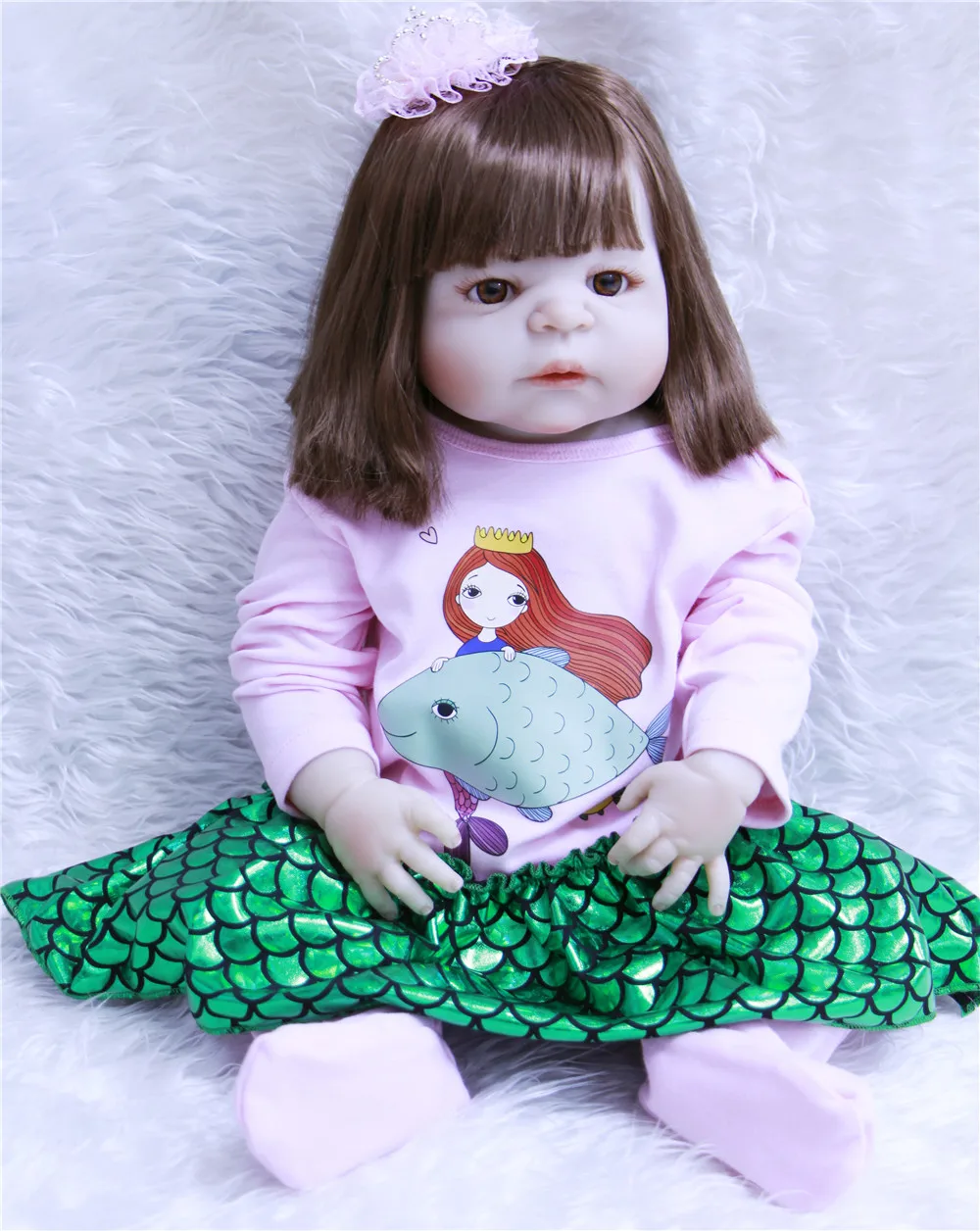 

Кукла реборн NPKCOLLECTION силиконовая Реалистичная, 55 см, 22 дюйма