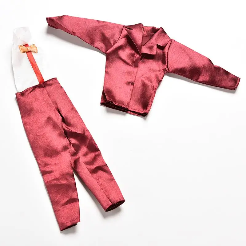 Лидер продаж 2 шт./компл. Ken винно красный с пальто брюки для кукольной одежды