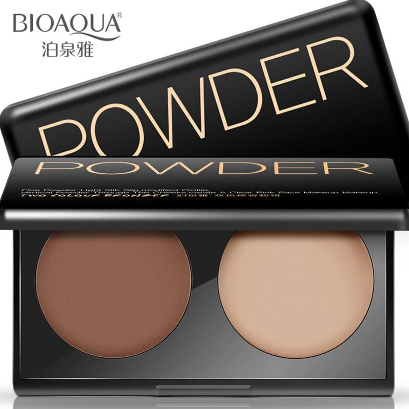 2 цвета бронзер хайлайтер контур для лица матовая прессованная пудра палитра