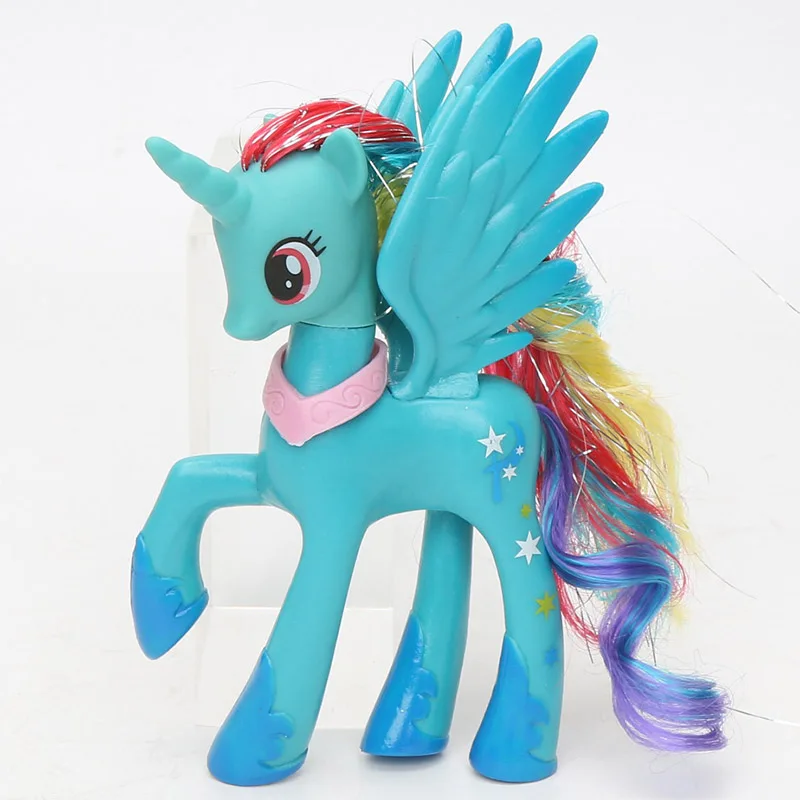 style 7 15 стилей 14 см игрушки My Little Pony Принцесса Селестия Луна Пинки Пай Радуга Дэш ПВХ Фигурки сумеречный единорог модель куклы - Цвет: style 7