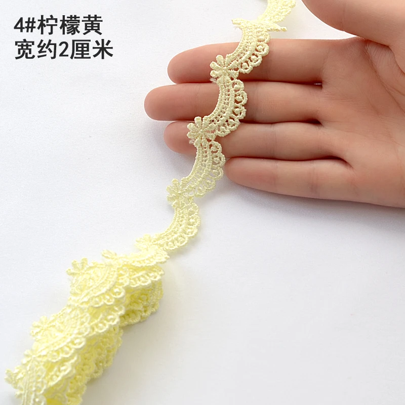 Новейшее гипюровое кружево хлопковая желтая кружевная обшивка свадебная ткань