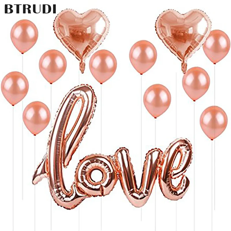 BTRUDI 1 комплект настоящий золотой в виде Розы воздушный шар для Свадебный на день