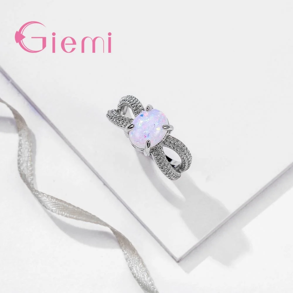 Женское кольцо с опалом из серебра 925 пробы фианитом | Украшения и аксессуары