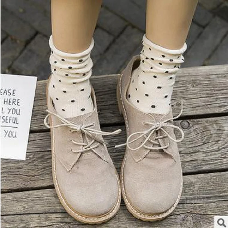 Осенне зимние Новые Смешные Женские носки в горошек|autumn socks|piling socksjapanese socks |