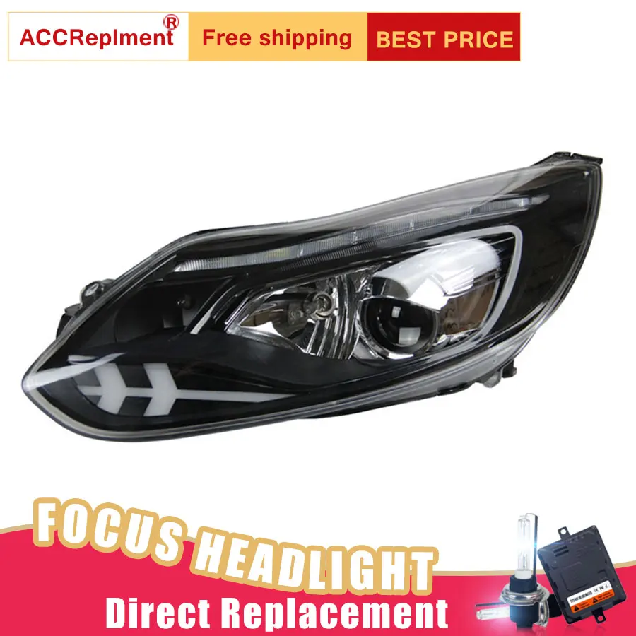

2Pcs LED Headlights For Ford Focus 2012-2014 LED car lights Angel eyes xenon HID KIT Fog lights LED Daytime Running Lights