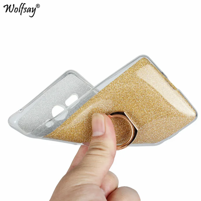 Luxury Bling Glitter Case For Sony Xperia XZ2 Compact Cover Soft TPU Ring Holder H8314 |