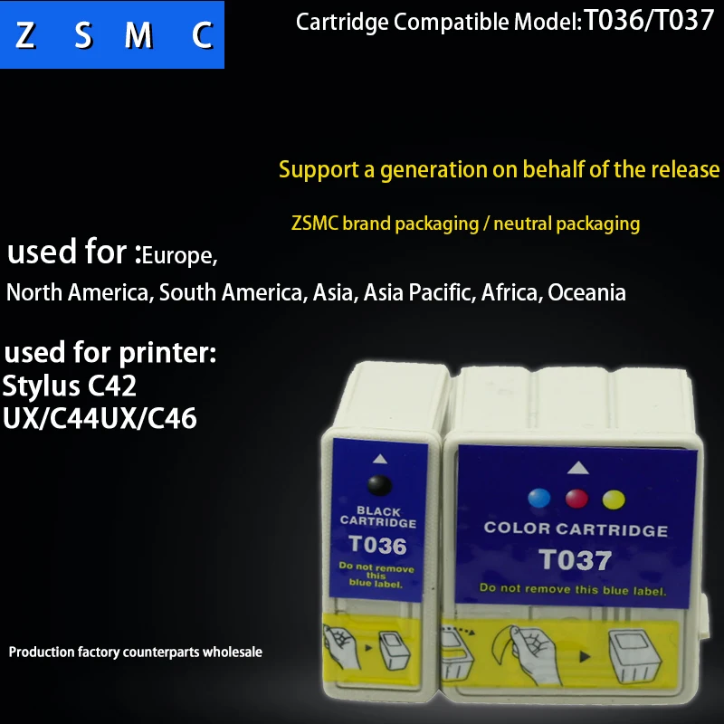 Чернильный картридж T036 T037 для принтера EPSON C42UX C44UX C46 2 шт.|ink cartridge|ink cartridge for epsoncartridge