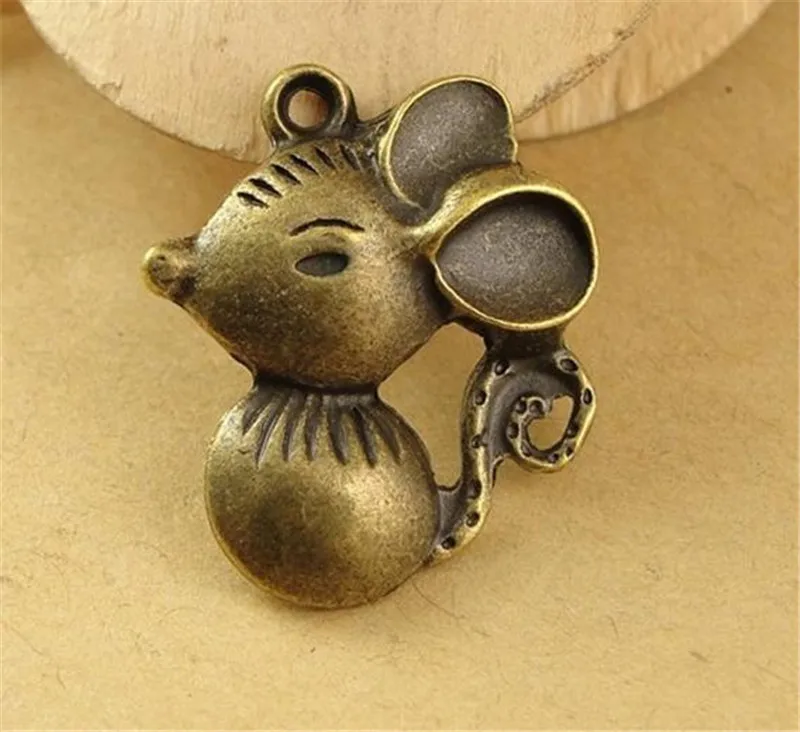 DIY Bracelet Necklace Key Chains 21mm 30Pcs Jewelry Findings Mouse Ancient Cyan accessories for jewelry making JS64 | Украшения и
